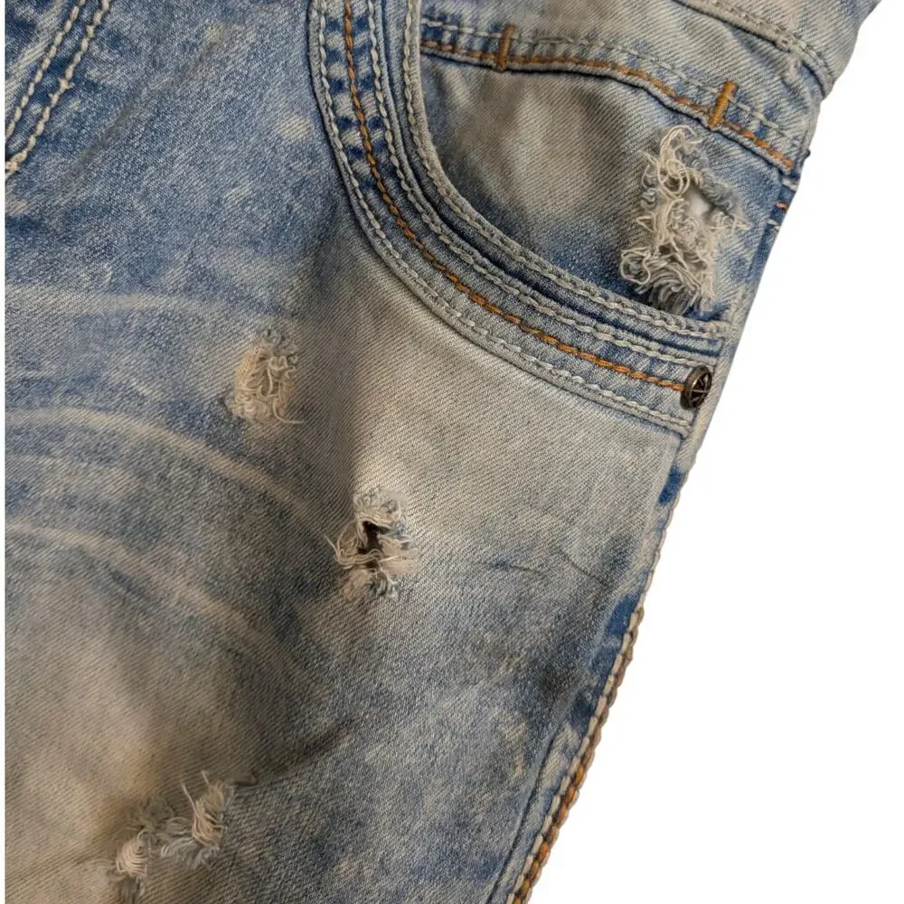 Vintage Affliction Blake Black Premium Jeans Mens 34 Distressed Y2K Straight Leg